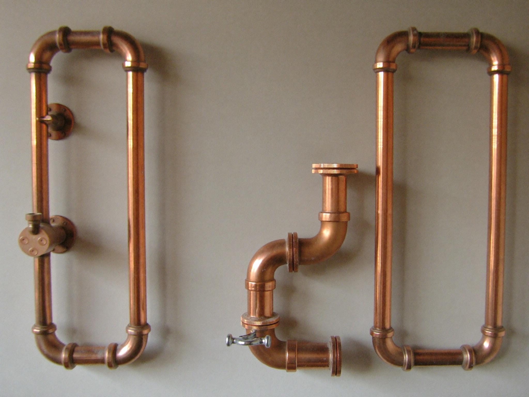 Bright new copper water pipes after a whole-home repipe