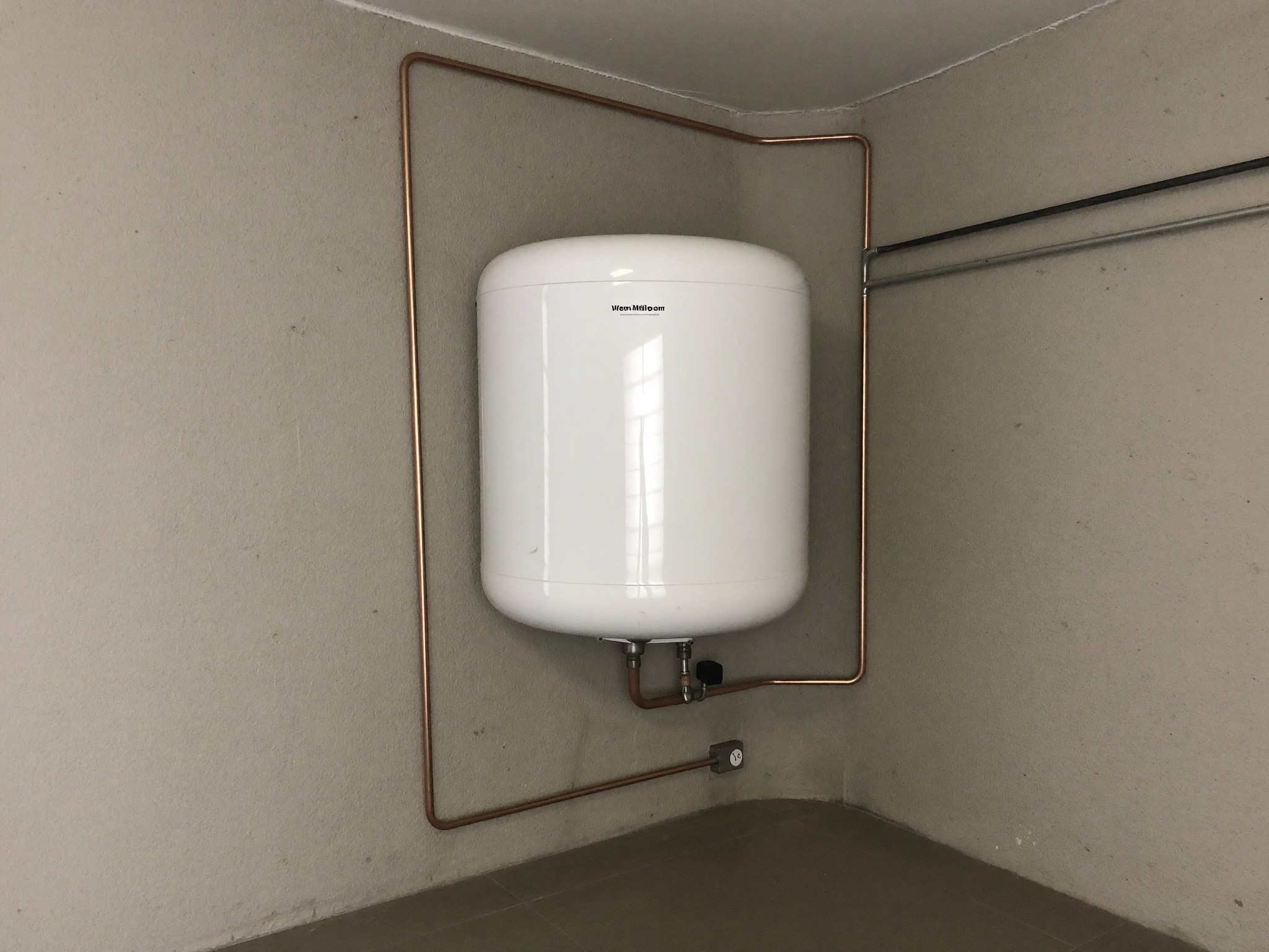 A new tankless water heater after replacement